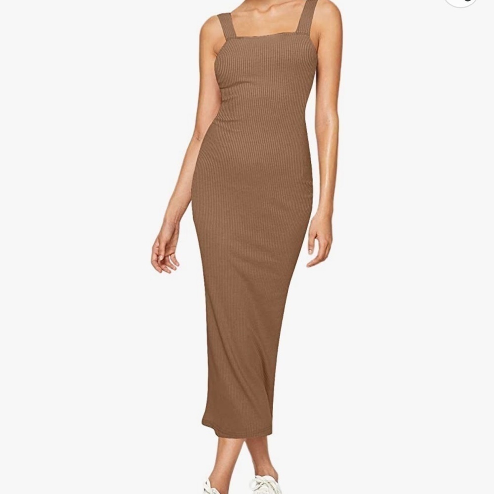 🌟SLEEVELESS Slit Back Ribbed Bodycon Midi Tank Dress🌟